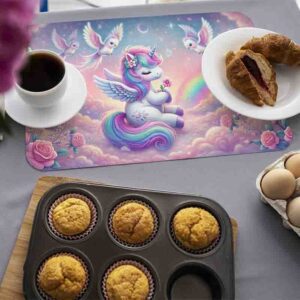 Mantelitos para mesa fiesta temática de unicornio Sueños de Algodón