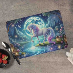 Mantelitos únicos de unicornio para mesa Luz de Luna