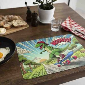 Manteles de mesa decoracion de dinosaurios Mod.Skate Rex
