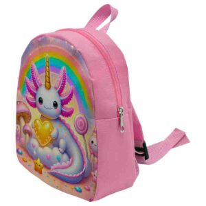Bolos de unicornio fiesta infantil mochilita Axolotito Arcoíris