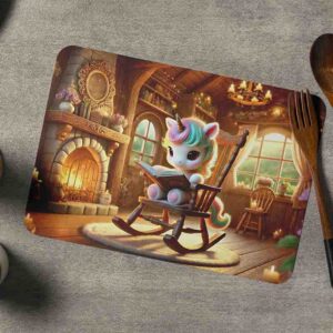 Manteles de unicornio individuales para mesa Calidez de Chimenea