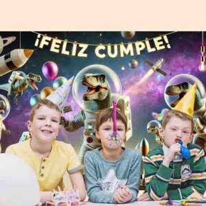 Decoración para fiestas de dinosaurios Backdrop Mod.Rugidos Galácticos