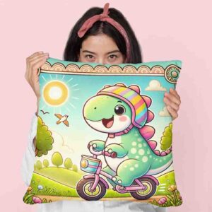 Cojines decorativos temática de dinosaurios Mod.Ciclista Jurásico