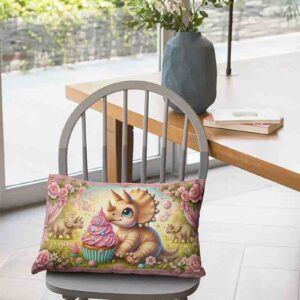 Almohada de dinosaurio funda infantil Mod.Cupcake Mágico