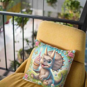 Adornos de dinosaurios infantil cojines para cama Mod.CupcakeSaurio