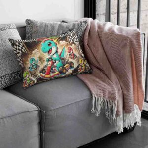 Almohada de dinosaurio funda infantil Mod.Jurassic Kart