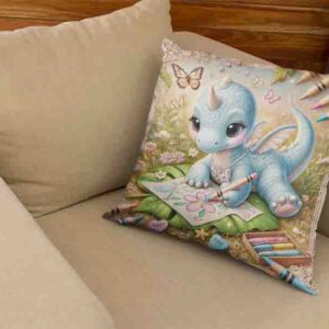 Cojín para niño decoración de dinosaurios Mod.PintaSaurio