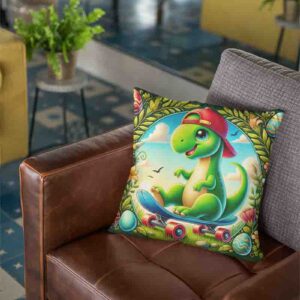 Adornos de dinosaurios infantil cojines para cama Mod.Rex en Patineta