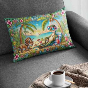 Funda de dinosaurio almohada para niño Mod.Vacaciones Prehistóricas