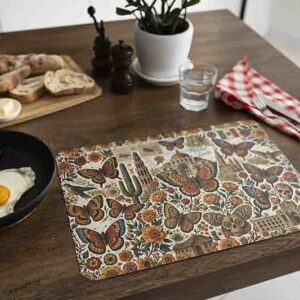 Mantelitos para mesa fiesta temática mariposa Mod.Aleteo Mexicano