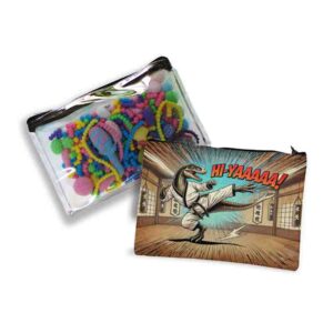 Lapiceras de tela cumpleaños de dinosaurios Mod.Karate Rex