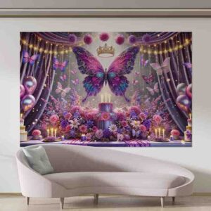 Hermosas mariposas Backdrop fondo Mod.Queen Morado