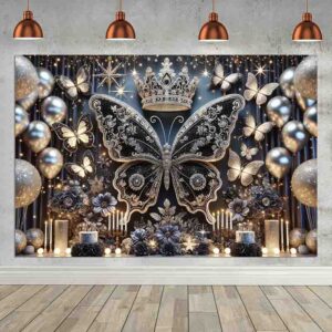 Backdrop fondo mariposas gigantes para decorar Mod.Black party