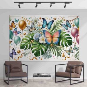Fiesta temática de mariposa Backdrop fondo Mod.Tropical fest