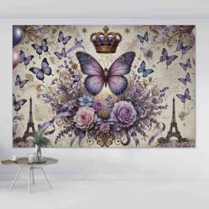 Backdrop fondo temática mariposa Mod.Morado Eiffel