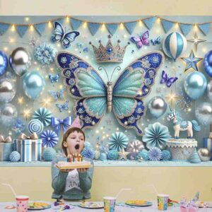 Backdrop photocall decoración de mariposita Mod.Brisa de Mariposas