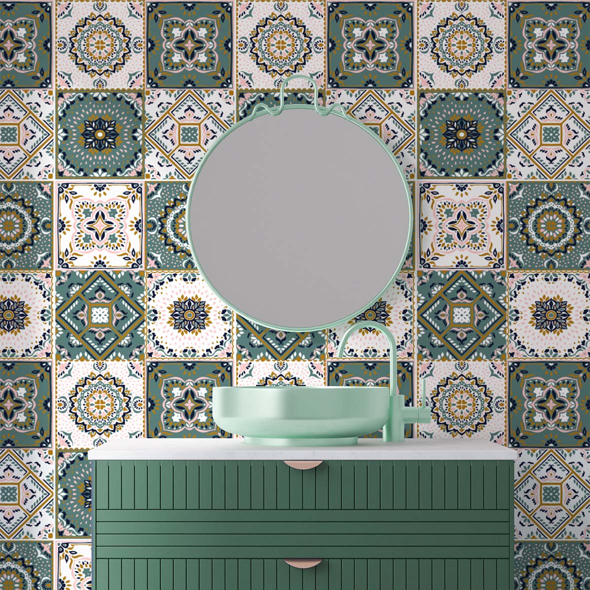 Azulejos Adhesivos 40 Pz 10x10 Cm Mosaicos Cocina Mod. Nepal - Imagen 2
