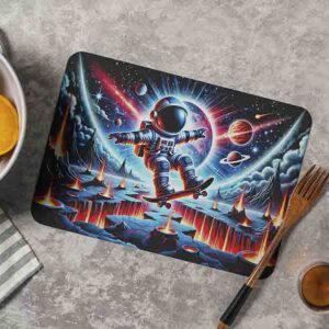 Manteles de mesa astronauta decoración Mod.Skate Cósmico