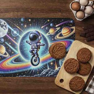 Manteles individuales para mesa temática de astronauta Mod.Rueda Galáctica