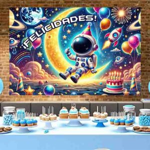Decoración de astronauta Backdrop fiesta Mod.Astrofiesta Estelar
