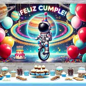 Backdrop decoración temática de astronauta Mod.Fiestonauta