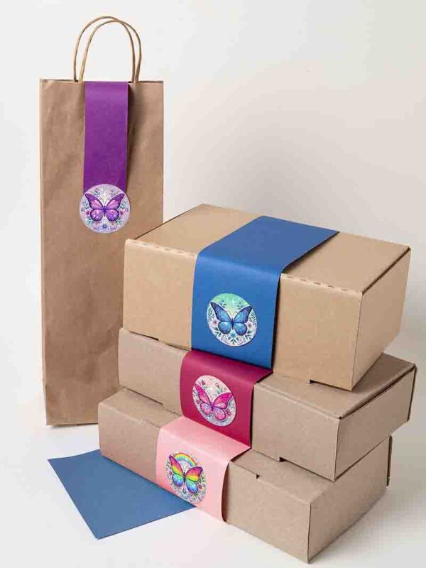 Etiquetas de mariposa Infantiles para recuerdo fiesta 10pz