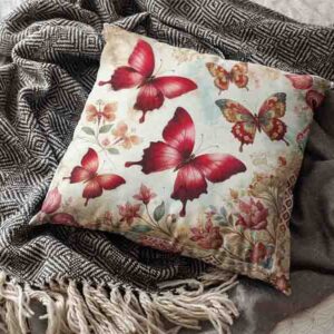 Fundas cojines de flores y mariposas aesthetic Mod.Ala Majestuosa