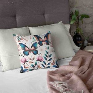 Cojines infantiles decoración con mariposa Mod.Alas Botánicas