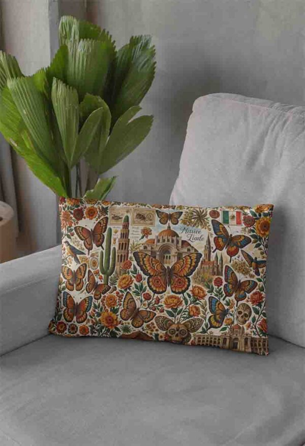 Funda para almohada mariposas decoracion Mod.Aleteo Mexicano - Image 2
