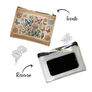 Bolsa cosmetiquera translucida con mariposas Mod.Aleteo Olímpico