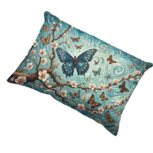 Almohada funda con mariposas Mod.Almendros en Vuelo