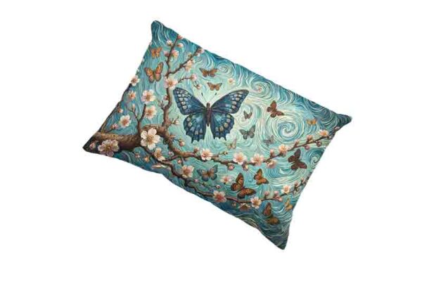 almohada funda con mariposas Mod.Almendros en Vuelo