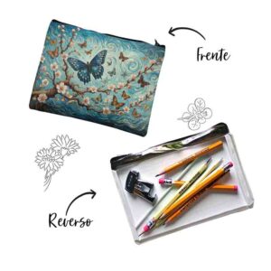 Cosmetiqueras mayoreo transparentes de mariposas Mod.Almendros en Vuelo