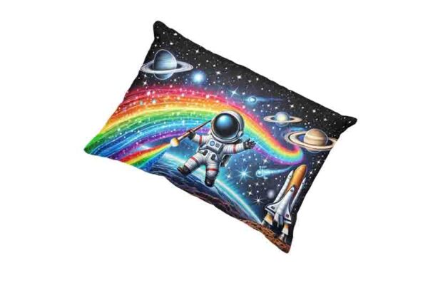 Funda de almohada decoracion de astronauta Mod.Arcoíris Intergaláctico - Image 3