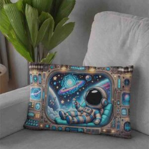 Almohada funda decoracion de astronauta Mod.Aventura Cósmica