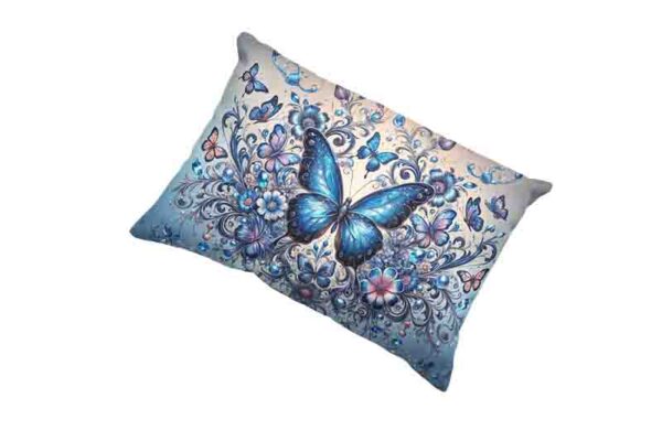 almohada funda con mariposas Mod.Brillo Celeste - Image 3