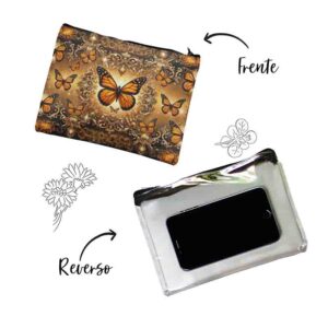 Cosmetiqueras mayoreo transparentes de mariposas Mod.Brillo Monarca