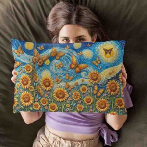 Funda para almohada mariposas decoracion Mod.Campos de Sol y Sueños