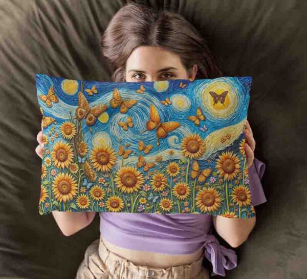 funda para almohada mariposas decoracion Mod.Campos de Sol y Sueños