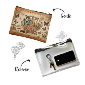Cosmetiquera de viaje transparente con mariposas Mod.Danza de los Oasis