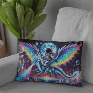 Protector de almohada astronauta decoracion Mod.Dragón del Cosmos