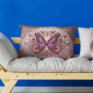 Cubre almohadas mariposas decorativas Mod.Encanto Rosado