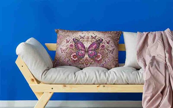 cubre almohadas mariposas decorativas Mod.Encanto Rosado