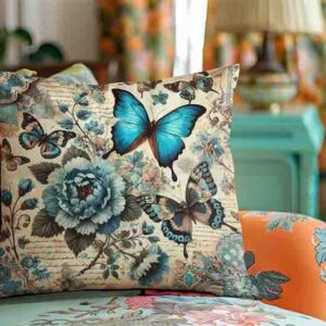 Cojines decorativos para sala de mariposas Mod.Encanto de Época