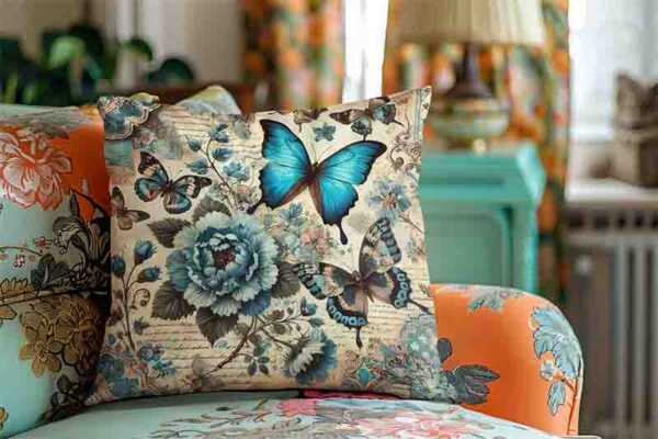 Cojines decorativos para sala de mariposas Mod.Encanto de Época