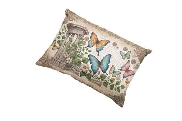 Funda para almohada larga decoracion con mariposa Mod.Época Dorada - Image 3