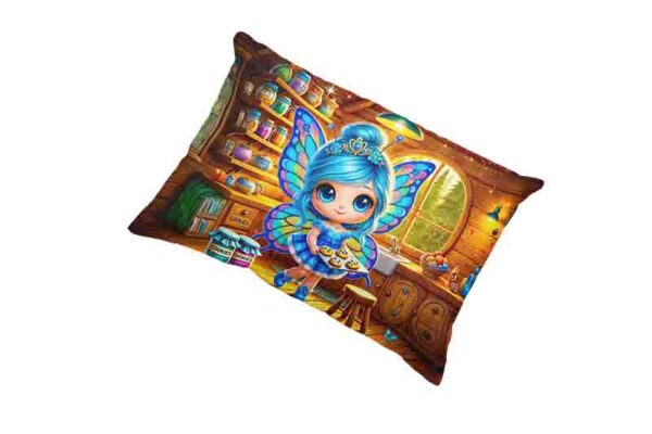 funda para almohada mariposas decoracion Mod.Galleta Celeste - Image 3
