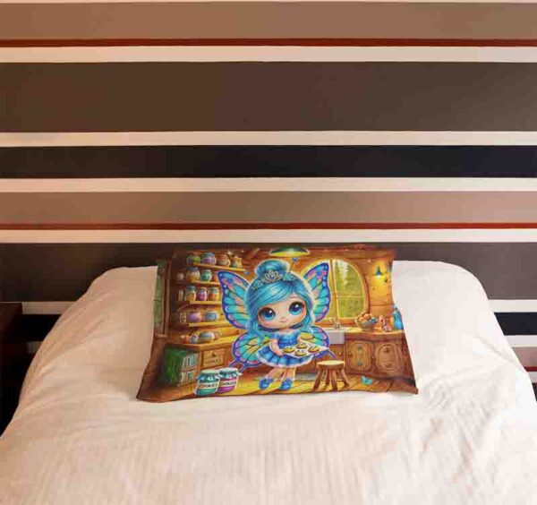 funda para almohada mariposas decoracion Mod.Galleta Celeste - Image 2