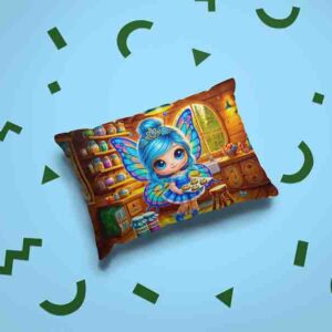 Funda para almohada mariposas decoracion Mod.Galleta Celeste