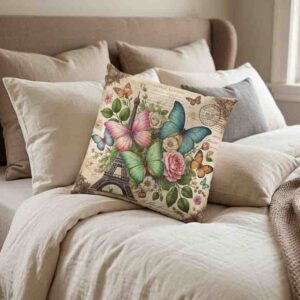 Cojines para niñas decoración de mariposita Mod.Aromas de París